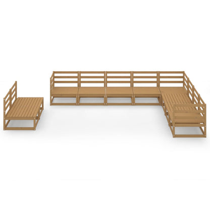 10-tlg. Garten-Lounge-Set Honigbraun Massivholz Kiefer - Pazzar.ch