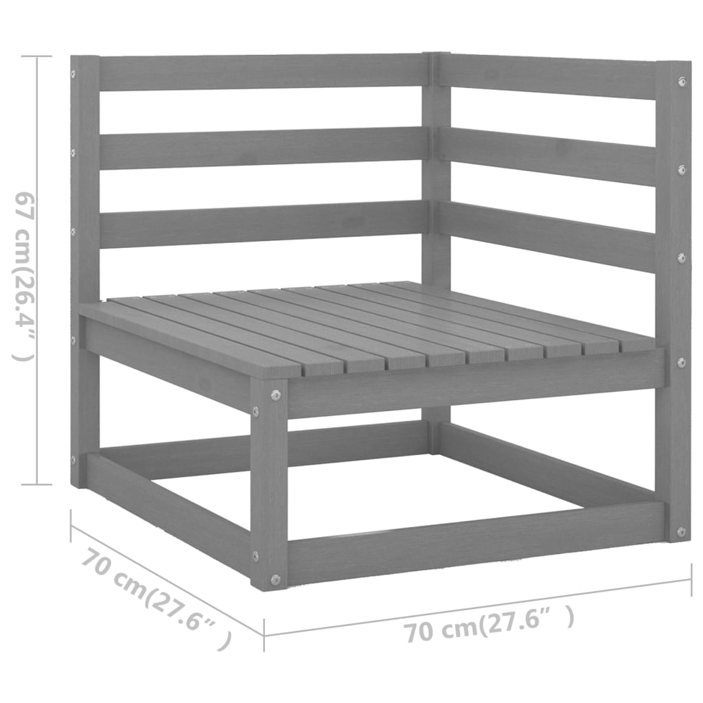 10-tlg. Garten-Lounge-Set Grau Kiefer Massivholz - Pazzar.ch