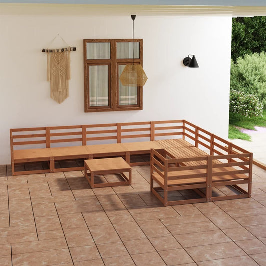 10-tlg. Garten-Lounge-Set Massivholz Kiefer - Pazzar.ch
