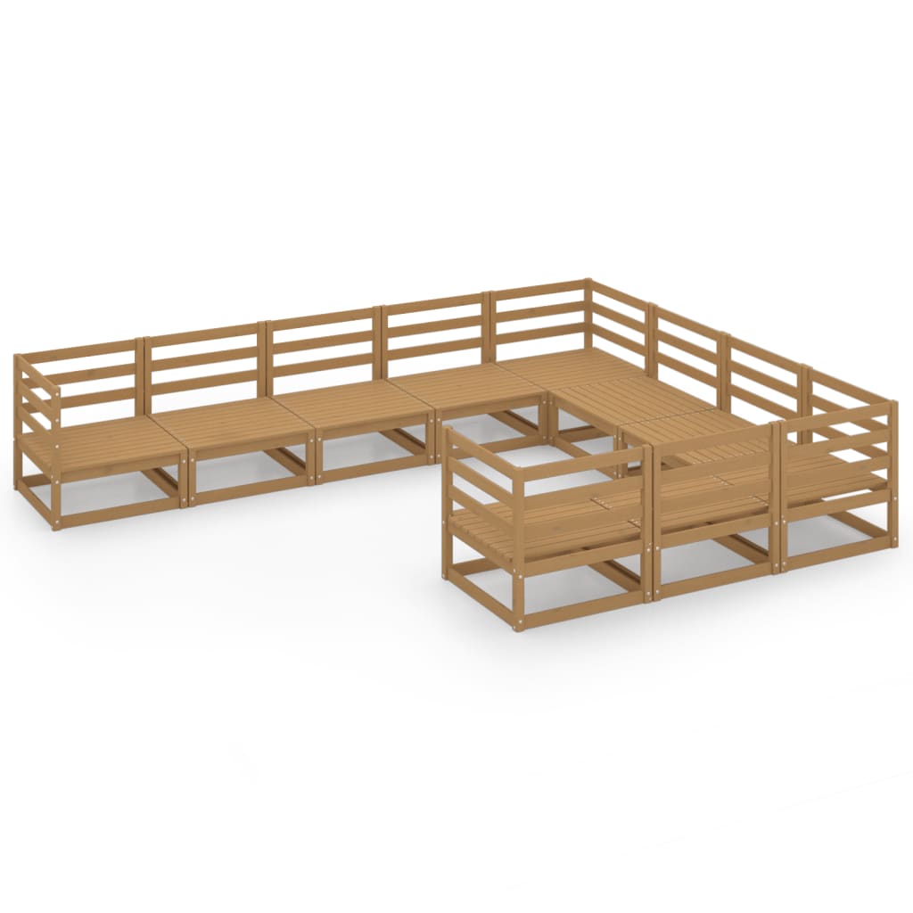 10-tlg. Garten-Lounge-Set Massivholz Kiefer - Pazzar.ch