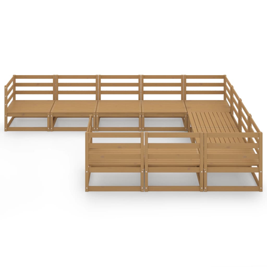 10-tlg. Garten-Lounge-Set Massivholz Kiefer - Pazzar.ch