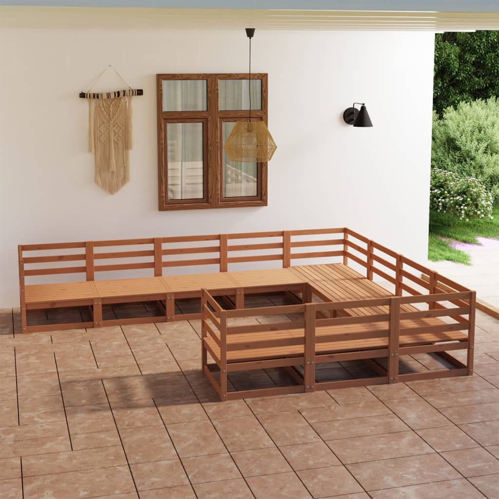 10-tlg. Garten-Lounge-Set Massivholz Kiefer - Pazzar.ch