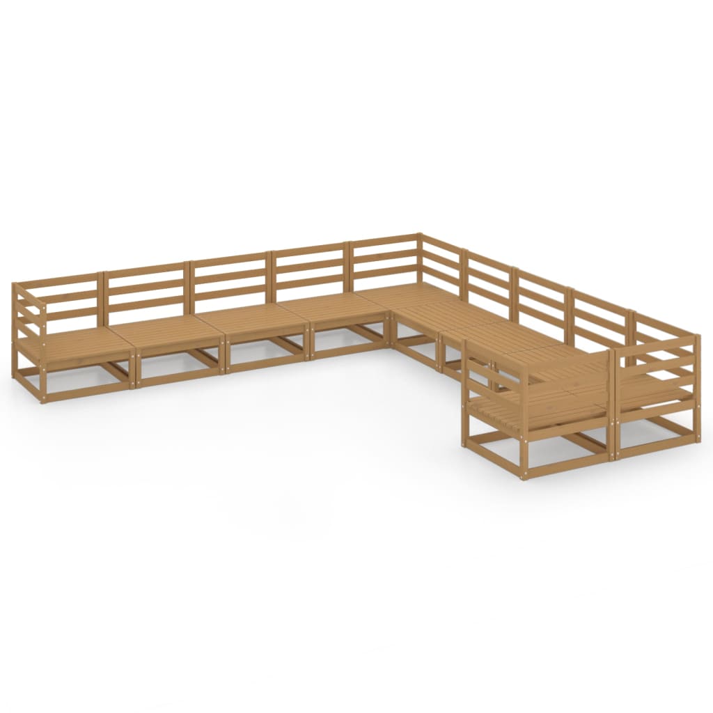 10-tlg. Garten-Lounge-Set Massivholz Kiefer - Pazzar.ch