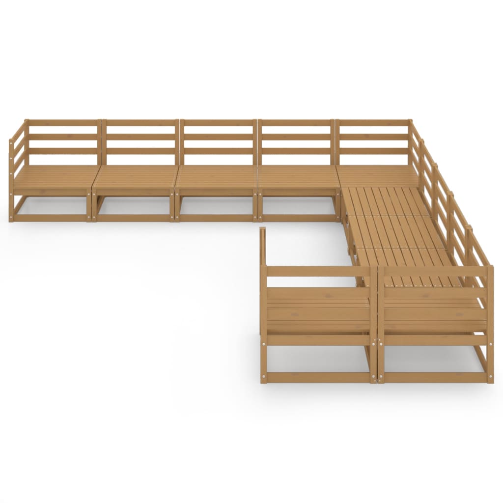 10-tlg. Garten-Lounge-Set Massivholz Kiefer - Pazzar.ch