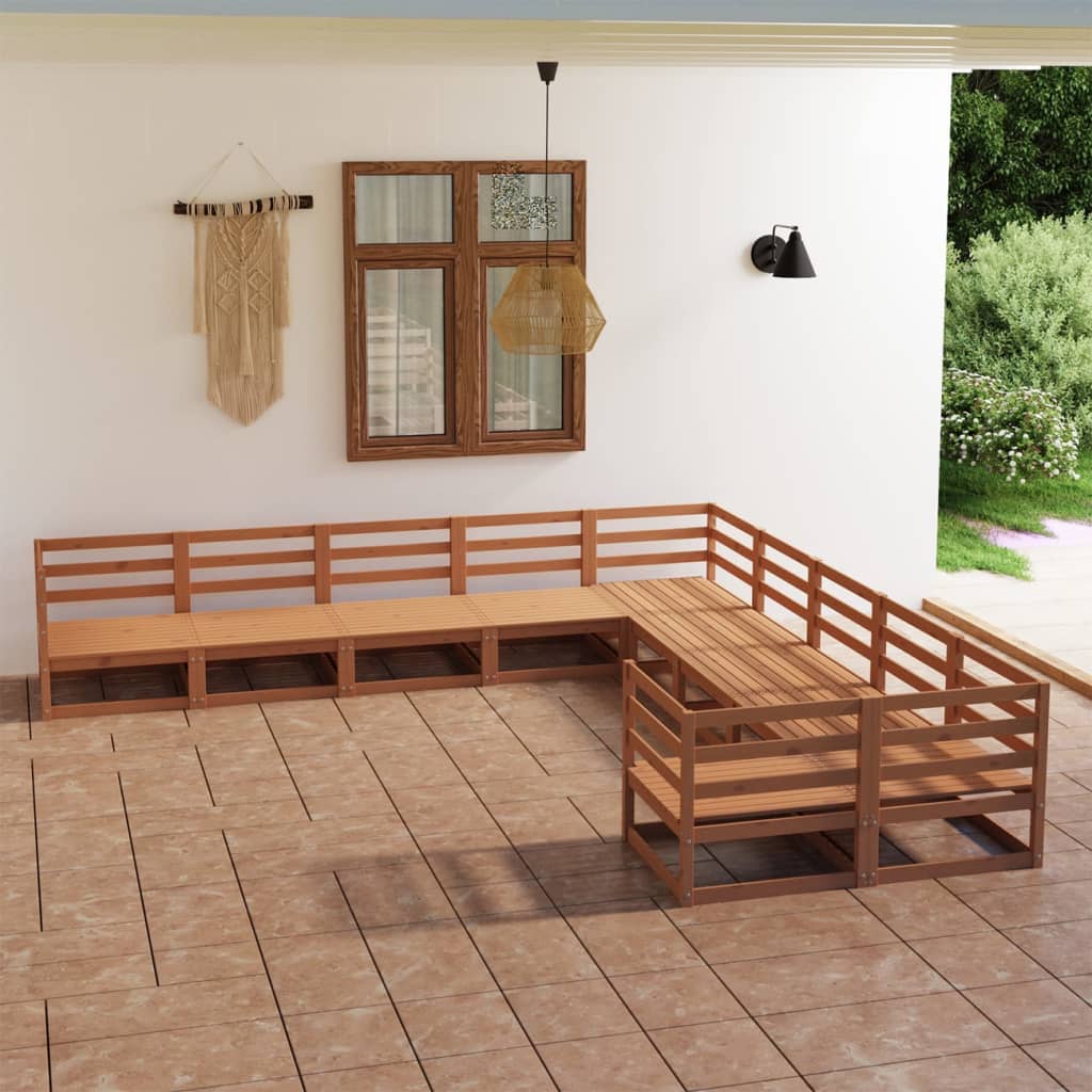 10-tlg. Garten-Lounge-Set Massivholz Kiefer - Pazzar.ch