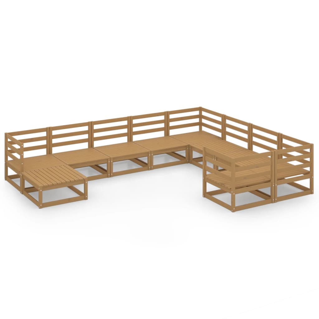 10-tlg. Garten-Lounge-Set Massivholz Kiefer - Pazzar.ch