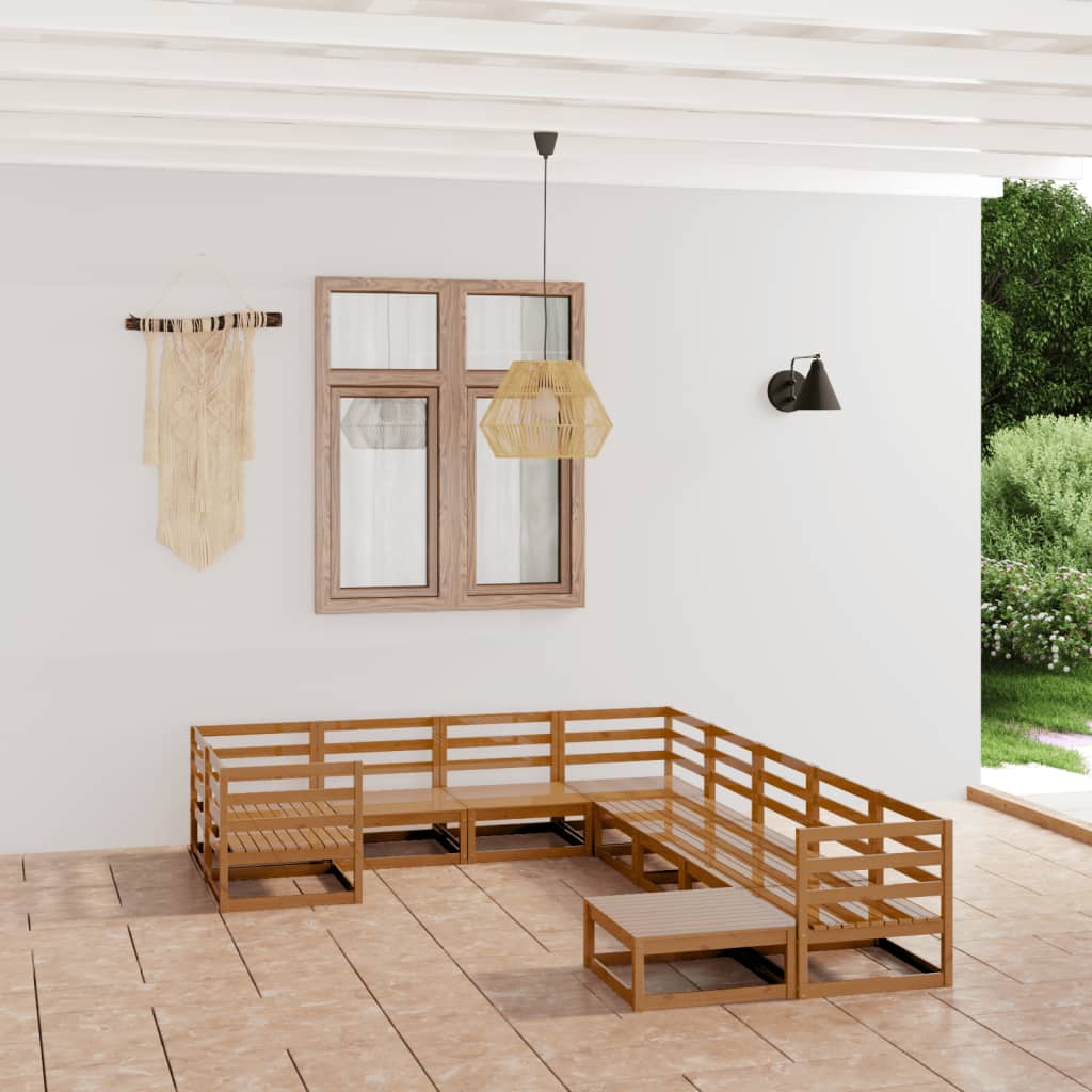 10-tlg. Garten-Lounge-Set Massivholz Kiefer - Pazzar.ch