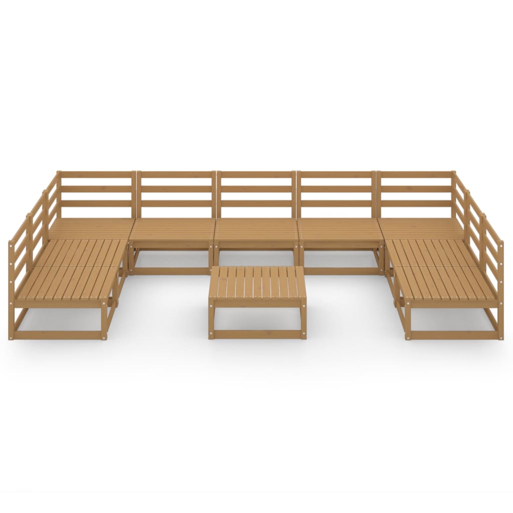 10-tlg. Garten-Lounge-Set Massivholz Kiefer - Pazzar.ch