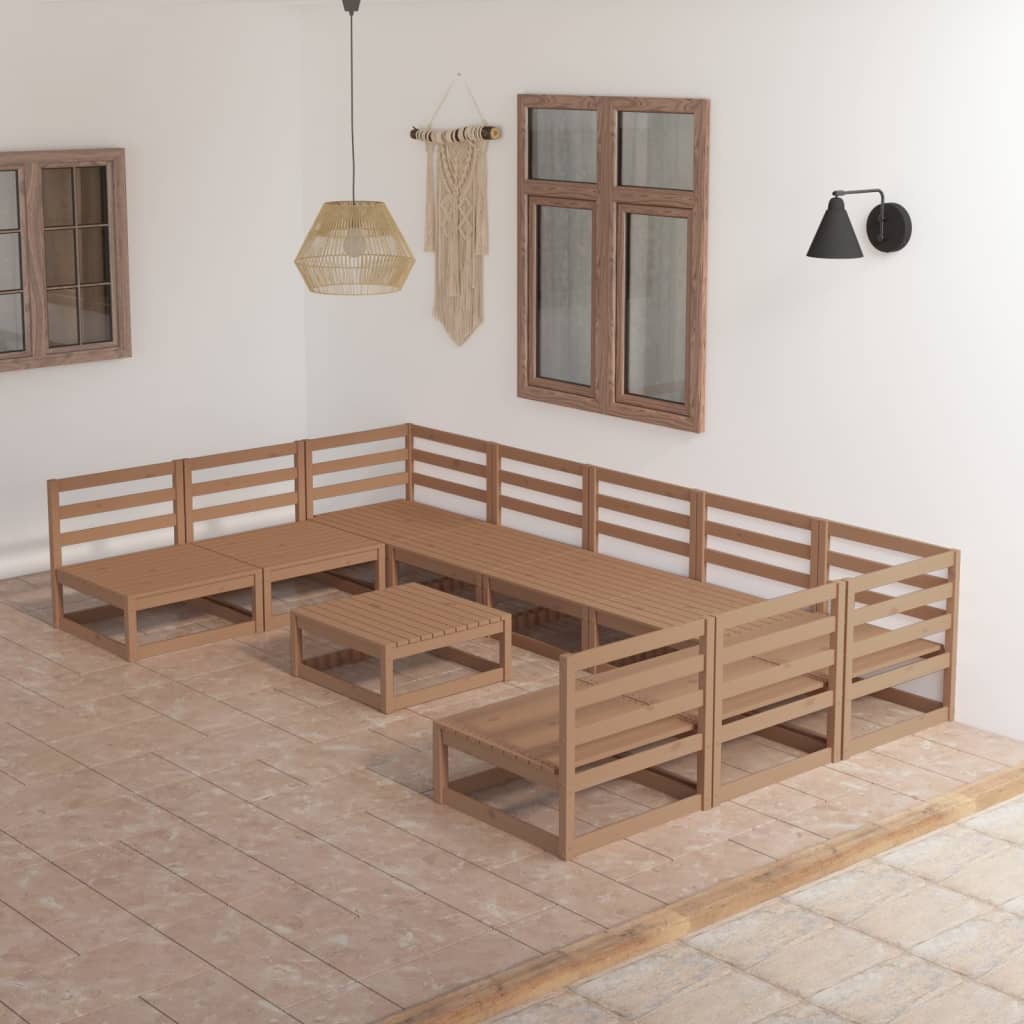 10-tlg. Garten-Lounge-Set Massivholz Kiefer - Pazzar.ch