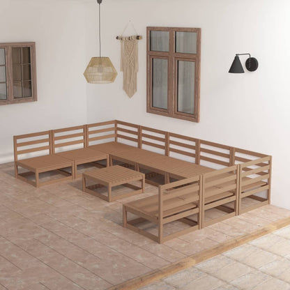 10-tlg. Garten-Lounge-Set Massivholz Kiefer - Pazzar.ch