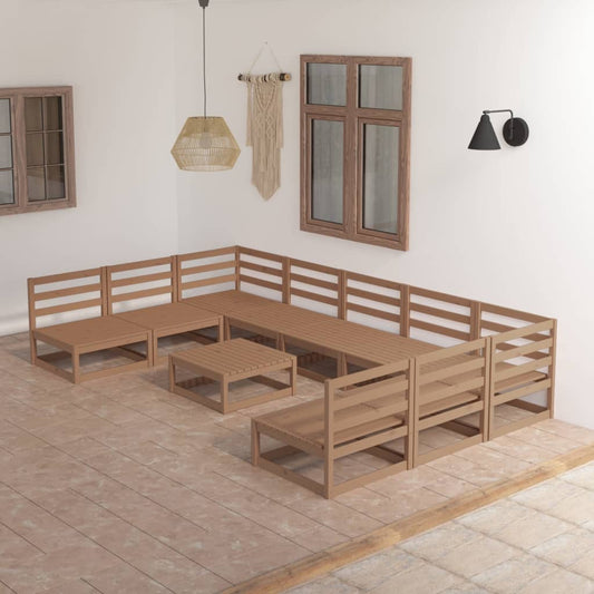 10-tlg. Garten-Lounge-Set Massivholz Kiefer - Pazzar.ch