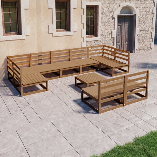 10-tlg. Garten-Lounge-Set Massivholz Kiefer - Pazzar.ch