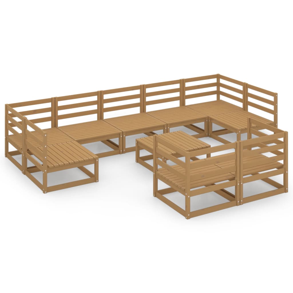 10-tlg. Garten-Lounge-Set Massivholz Kiefer - Pazzar.ch