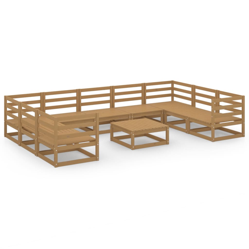 10-tlg. Garten-Lounge-Set Massivholz Kiefer - Pazzar.ch