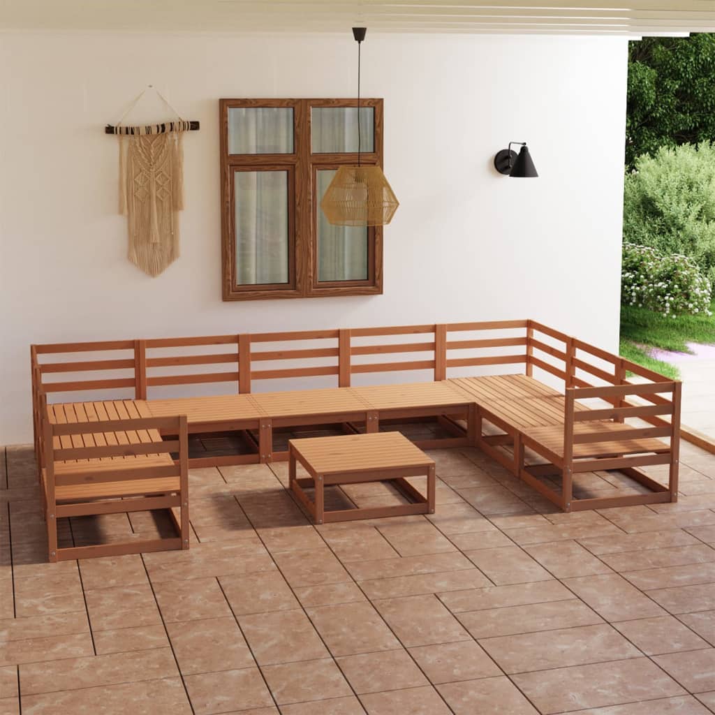 10-tlg. Garten-Lounge-Set Massivholz Kiefer - Pazzar.ch