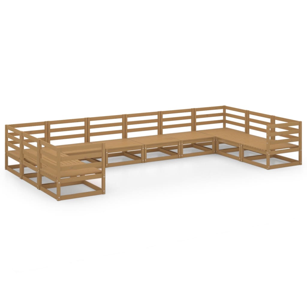 10-tlg. Garten-Lounge-Set Massivholz Kiefer - Pazzar.ch
