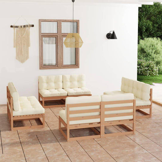 8-tlg. Garten-Lounge-Set mit Kissen Kiefer Massivholz - Pazzar.ch