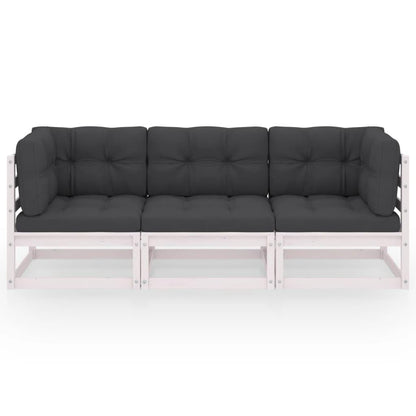 3-Sitzer-Gartensofa mit Kissen Kiefer Massivholz - Pazzar.ch