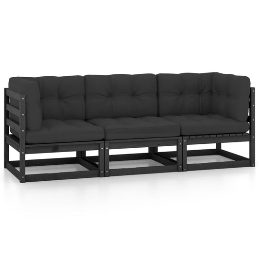3-Sitzer-Gartensofa mit Kissen Kiefer Massivholz - Pazzar.ch