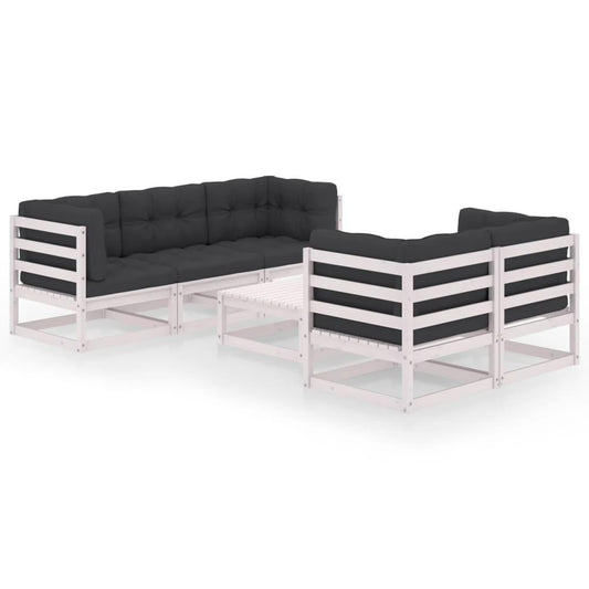 6-tlg. Garten-Lounge-Set mit Kissen Kiefer Massivholz - Pazzar.ch