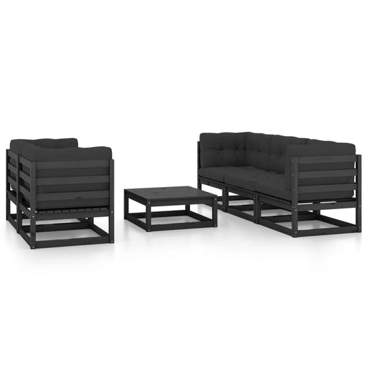 6-tlg. Garten-Lounge-Set mit Kissen Kiefer Massivholz - Pazzar.ch