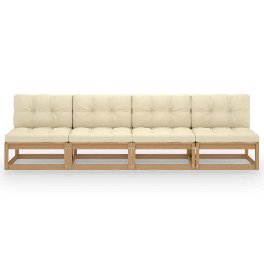 4-Sitzer-Gartensofa mit Kissen Kiefer Massivholz - Pazzar.ch