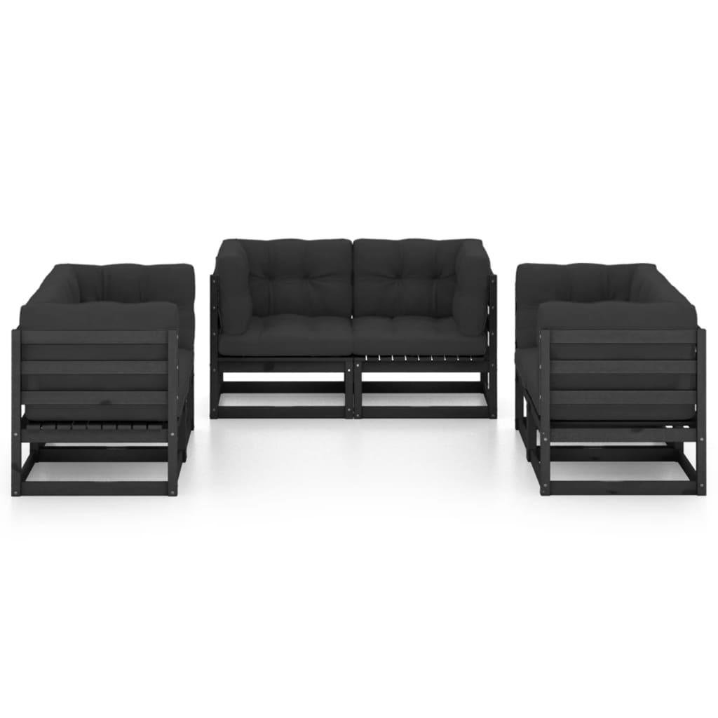 6-tlg. Garten-Lounge-Set mit Kissen Kiefer Massivholz - Pazzar.ch