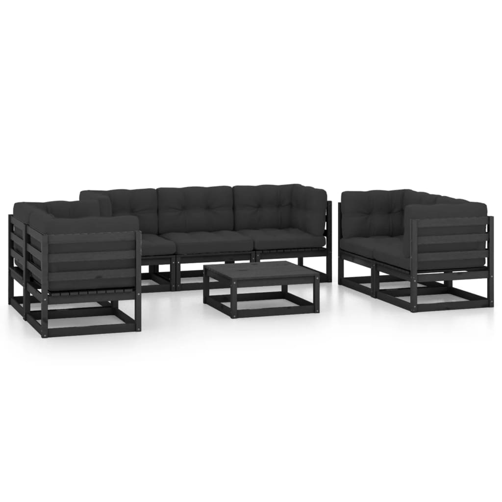 8-tlg. Garten-Lounge-Set mit Kissen Kiefer Massivholz - Pazzar.ch