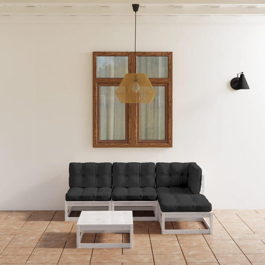 5-tlg. Garten-Lounge-Set mit Kissen Kiefer Massivholz - Pazzar.ch