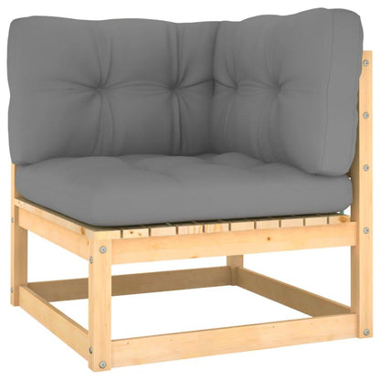 10-tlg. Garten-Lounge-Set mit Kissen Massivholz Kiefer - Pazzar.ch