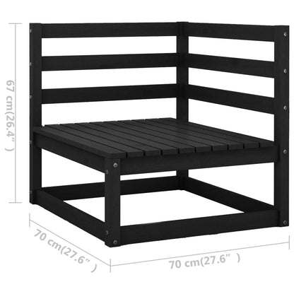 10-tlg. Garten-Lounge-Set mit Kissen Schwarz Massivholz Kiefer - Pazzar.ch