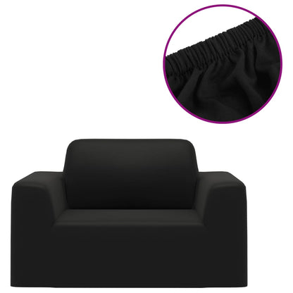 Stretch-Sofahusse Schwarz Polyester-Jersey - Pazzar.ch