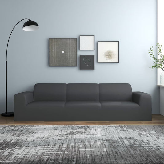 Stretch Sofahusse 4-Sitzer Anthrazit Polyester-Jersey - Pazzar.ch