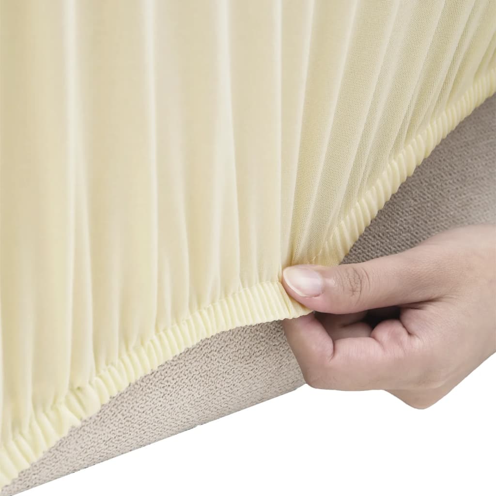 Stretch-Sofahusse Creme Polyester-Jersey - Pazzar.ch