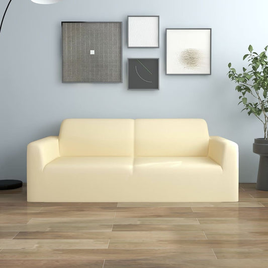 Stretch Sofahusse 2-Sitzer Creme Polyester-Jersey - Pazzar.ch