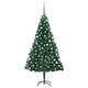Künstlicher Weihnachtsbaum mit LEDs & Kugeln Grün 180 cm PVC