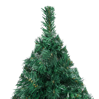 Künstlicher Weihnachtsbaum mit LEDs & Kugeln Grün 180 cm PVC - Pazzar.ch