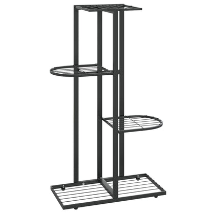 Blumenständer 4-Etagen 43x22x76 cm Schwarz Metall - Pazzar.ch
