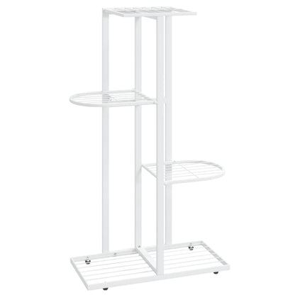 Blumenständer 4-Etagen 43x22x76 cm Weiß Metall - Pazzar.ch