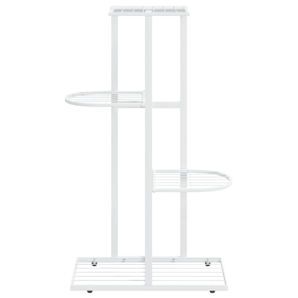 Blumenständer 4-Etagen 43x22x76 cm Weiß Metall - Pazzar.ch