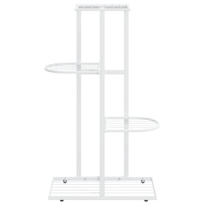 Blumenständer 4-Etagen 43x22x76 cm Weiß Metall - Pazzar.ch