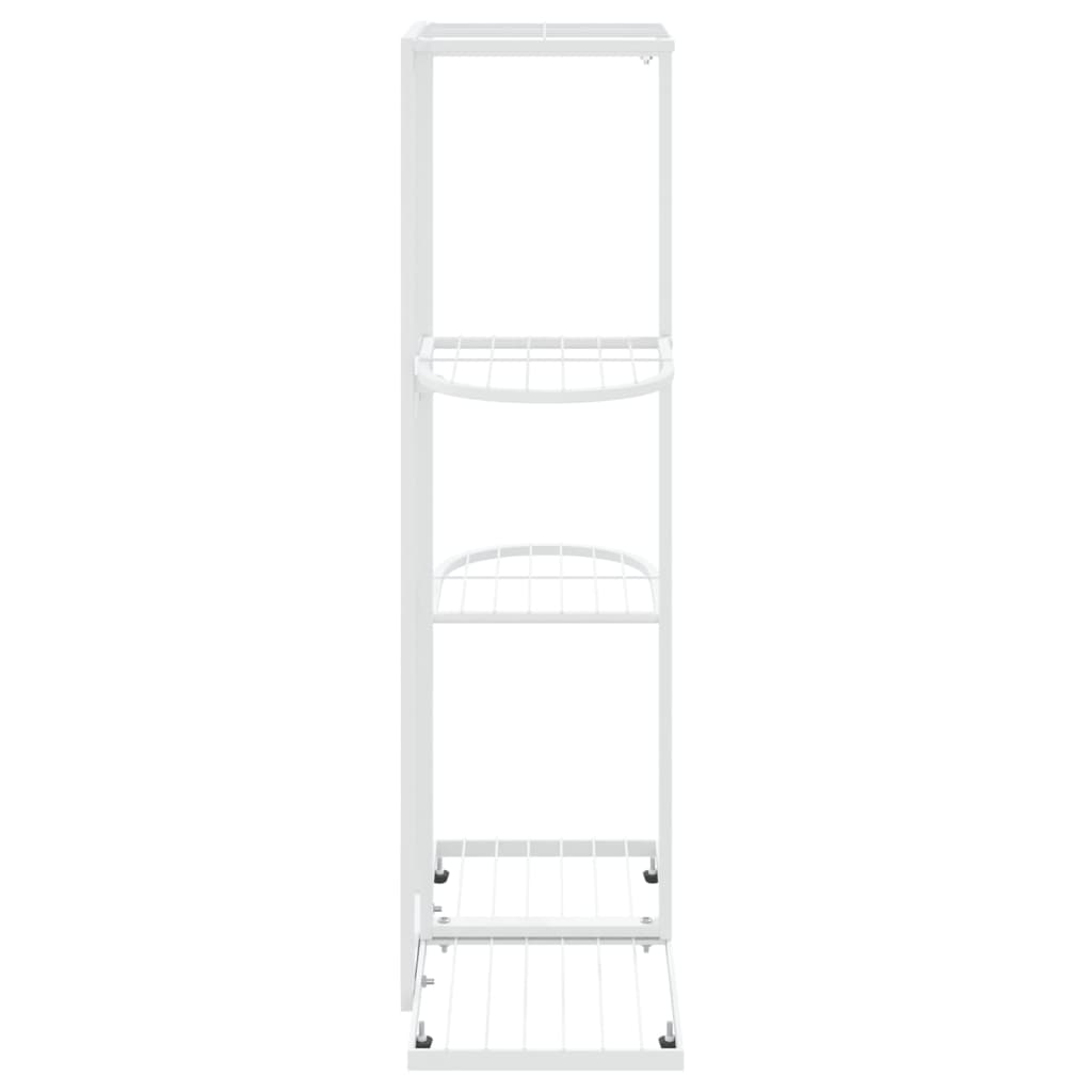 Blumenständer 4-Etagen 43x22x76 cm Weiß Metall - Pazzar.ch