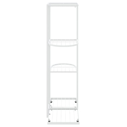 Blumenständer 4-Etagen 43x22x76 cm Weiß Metall - Pazzar.ch