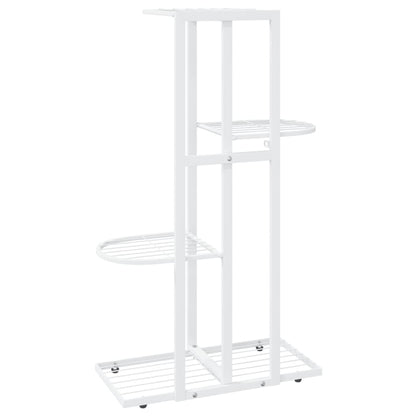 Blumenständer 4-Etagen 43x22x76 cm Weiß Metall - Pazzar.ch