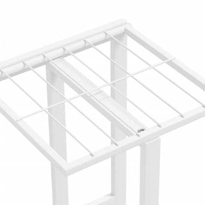 Blumenständer 4-Etagen 43x22x76 cm Weiß Metall - Pazzar.ch