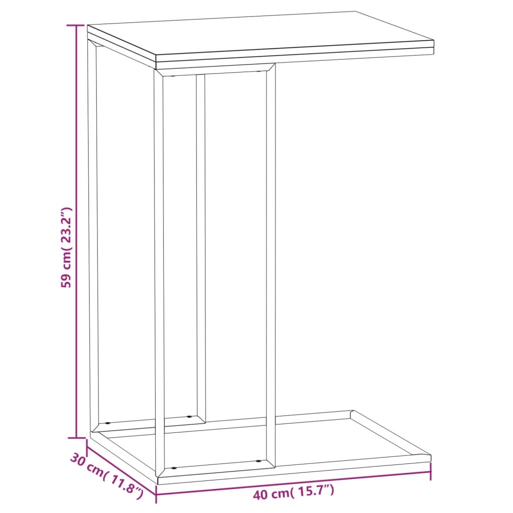 Beistelltisch Schwarz 40x30x59 cm Holzwerkstoff - Pazzar.ch