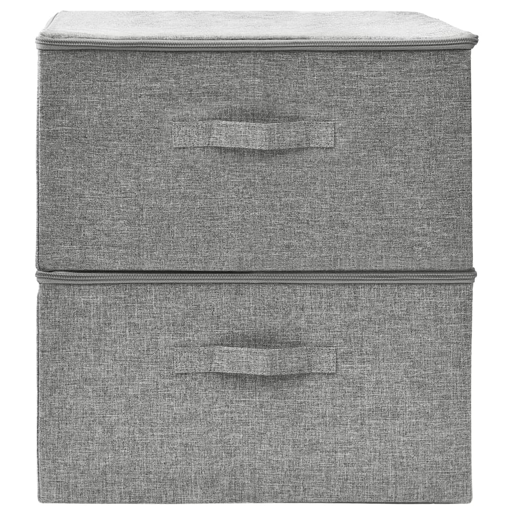 Aufbewahrungsboxen 2 Stk. Stoff 43x34x23 cm Grau - Pazzar.ch