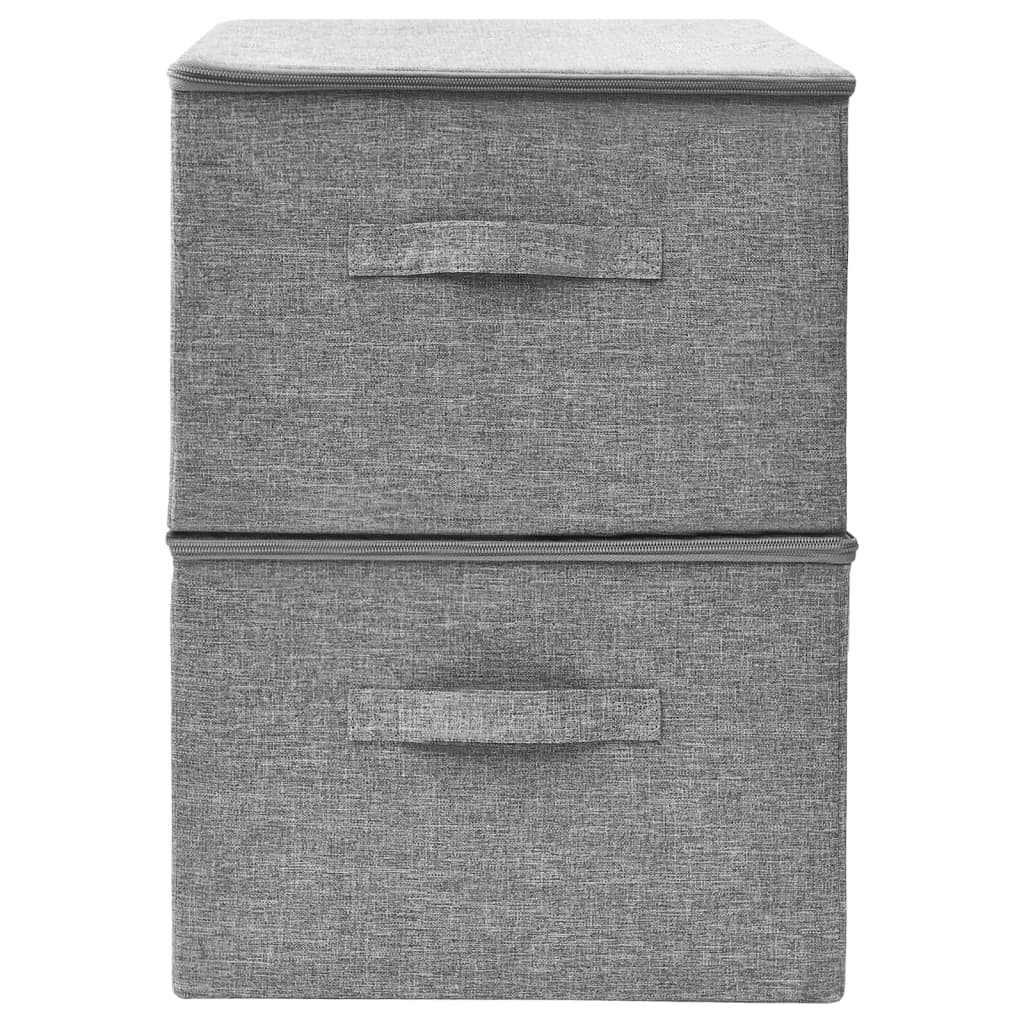 Aufbewahrungsboxen 2 Stk. Stoff 43x34x23 cm Grau - Pazzar.ch