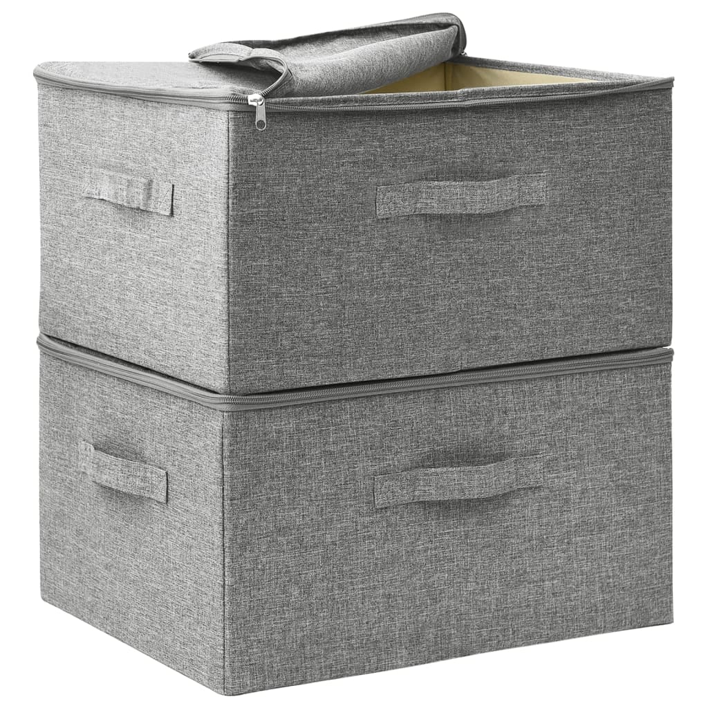 Aufbewahrungsboxen 2 Stk. Stoff 43x34x23 cm Grau - Pazzar.ch