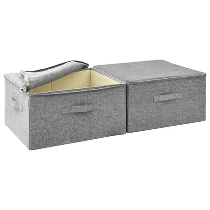 Aufbewahrungsboxen 2 Stk. Stoff 43x34x23 cm Grau - Pazzar.ch